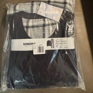 Sonoma Black and Gray Flannel Pajama Set